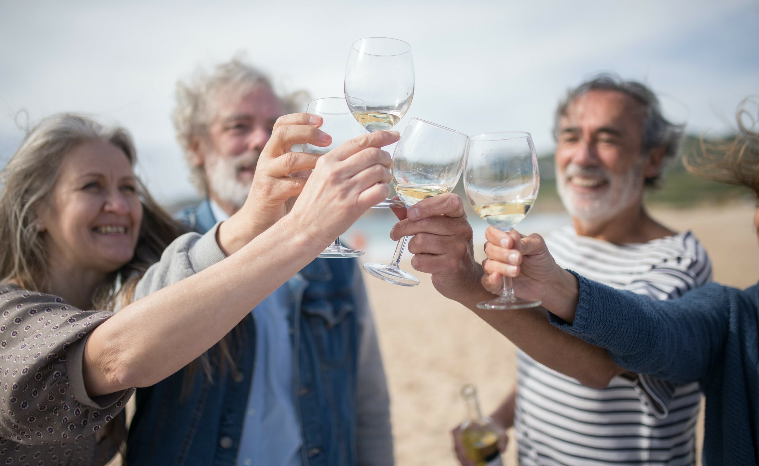 Seniors Cheers enjoying retirement with whole life cash value